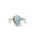 Handcrafted Teardrop Pet Hair Gold Ring