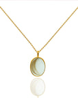Heartfelt Gift: Oval Hair & Fur Gold Necklace