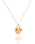 Handcrafted Solid Gold Footprint Heart Necklace