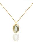 Heartfelt Gift: Oval Hair & Fur Gold Necklace