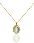 Herzensgeschenk: Ovale Goldkette mit Haar & Fell