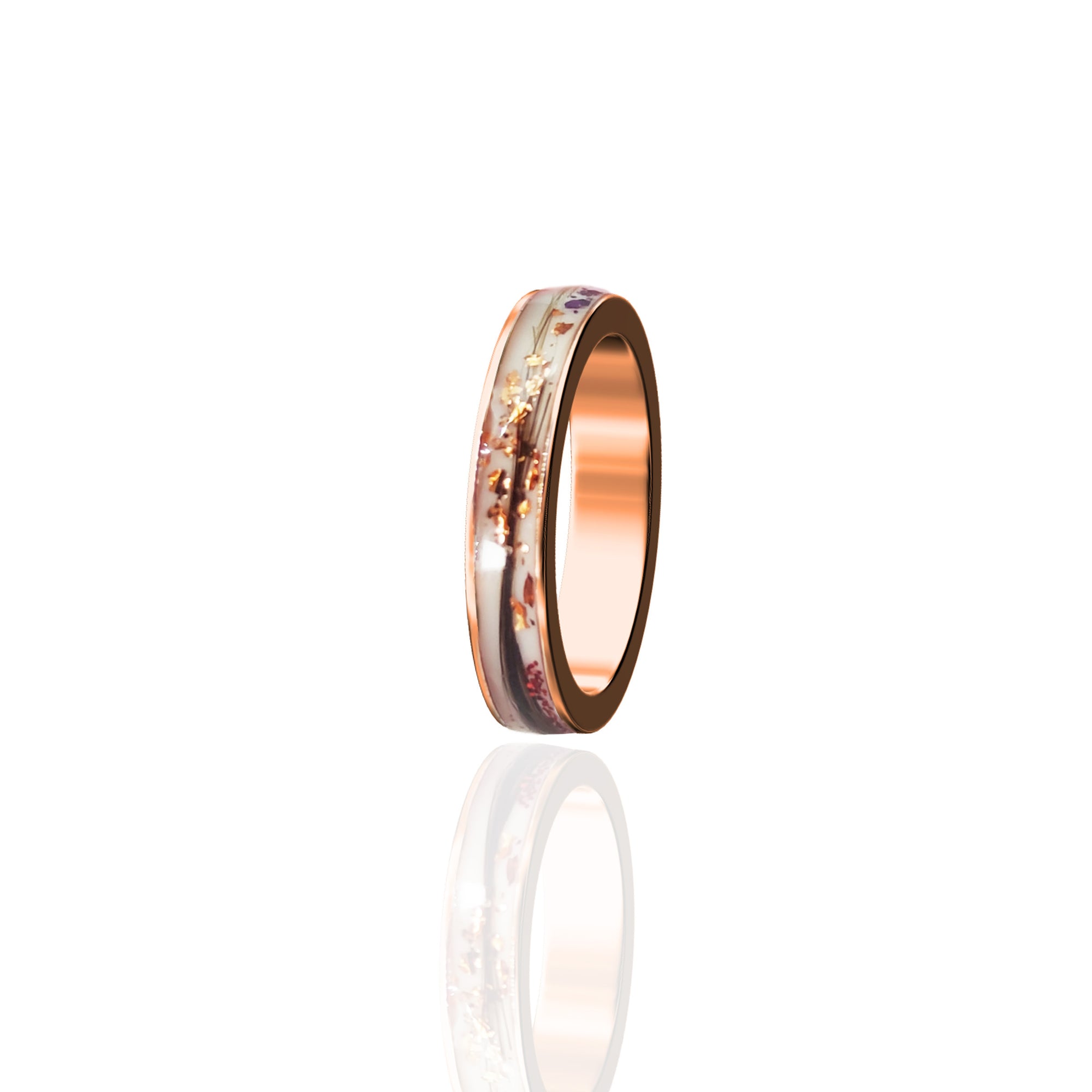 Memorial Men's Gold Channel Ring for Pet Fur
