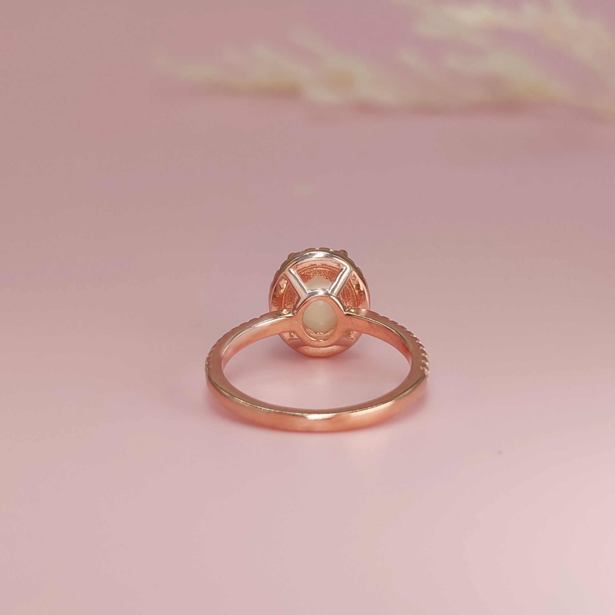 Personalized Breastmilk Ring with Diamond Halo