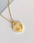 Handcrafted Solid Gold Footprint Heart Necklace