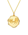 Memorial Solid Gold Footprint Necklace for Keepsakes