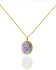 Heartfelt Gift: Oval Hair & Fur Gold Necklace