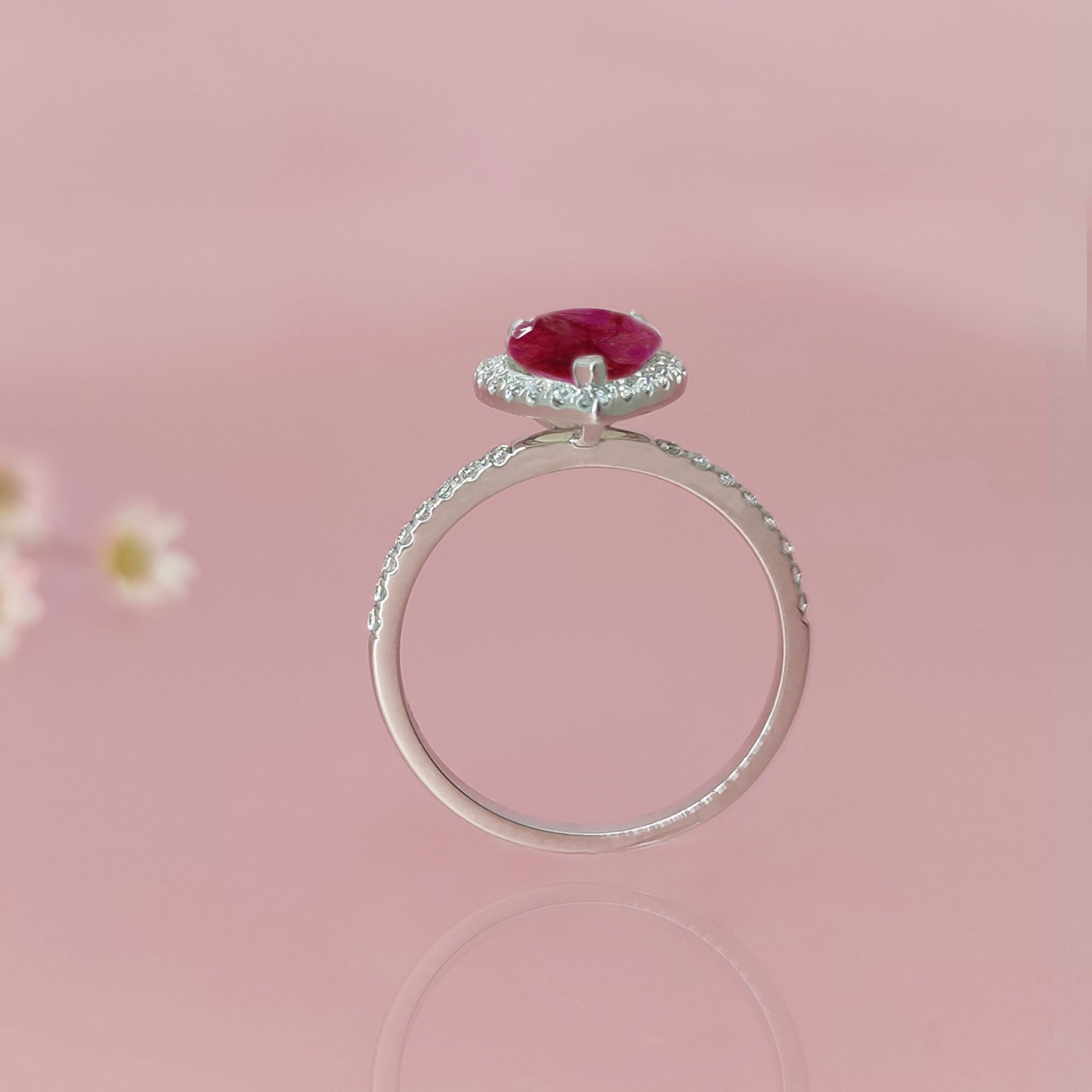 Teardrop Floral Gold Ring for Love's Memories