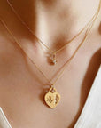 Handcrafted Solid Gold Footprint Heart Necklace