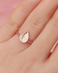 Handcrafted Teardrop Pet Hair Gold Ring