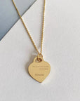 Handcrafted Solid Gold Footprint Heart Necklace