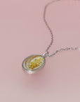 Heartfelt Gift: Oval Hair & Fur Gold Necklace