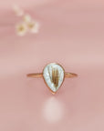 Handcrafted Teardrop Pet Hair Gold Ring
