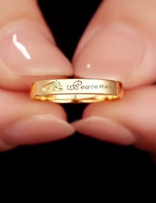 Memorial Solid Gold Footprint Ring for Cherished Memories