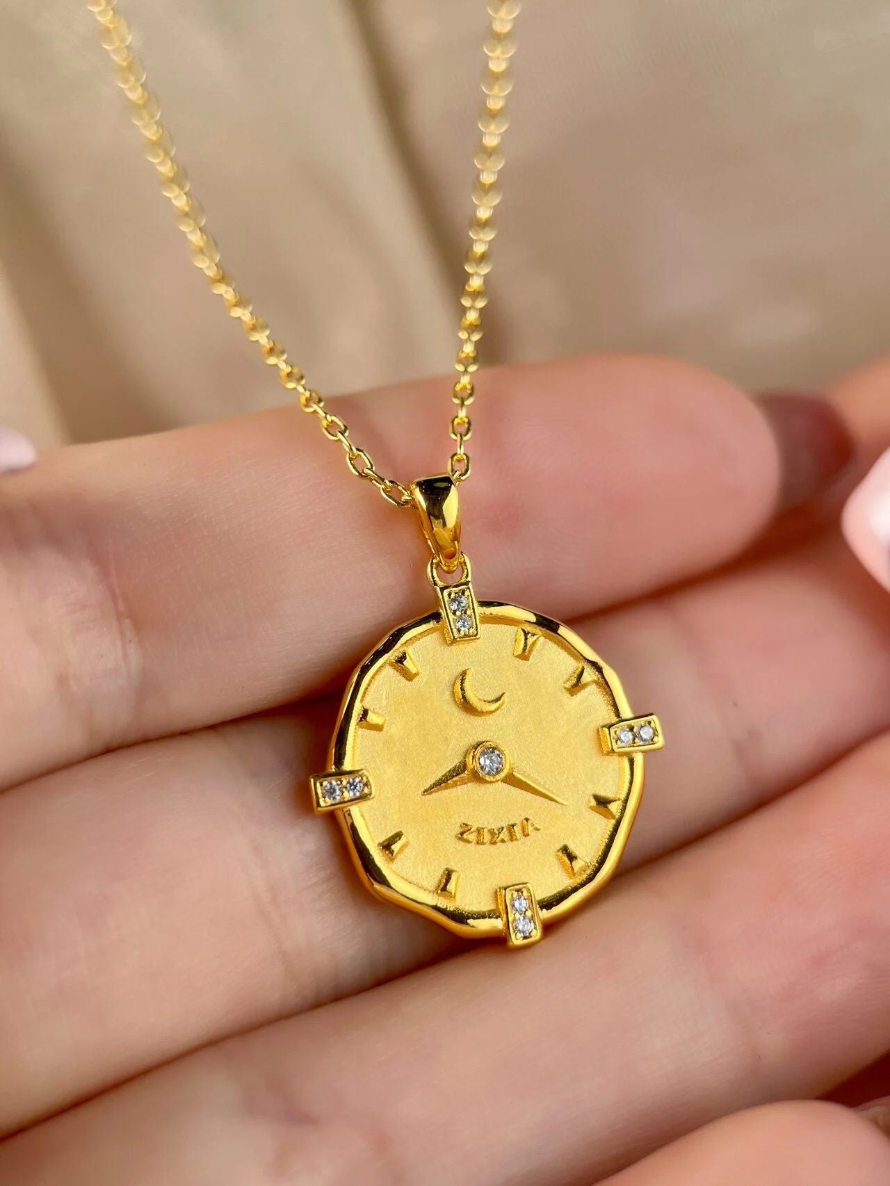 Personalized Gold Footprint Necklace for Newborns