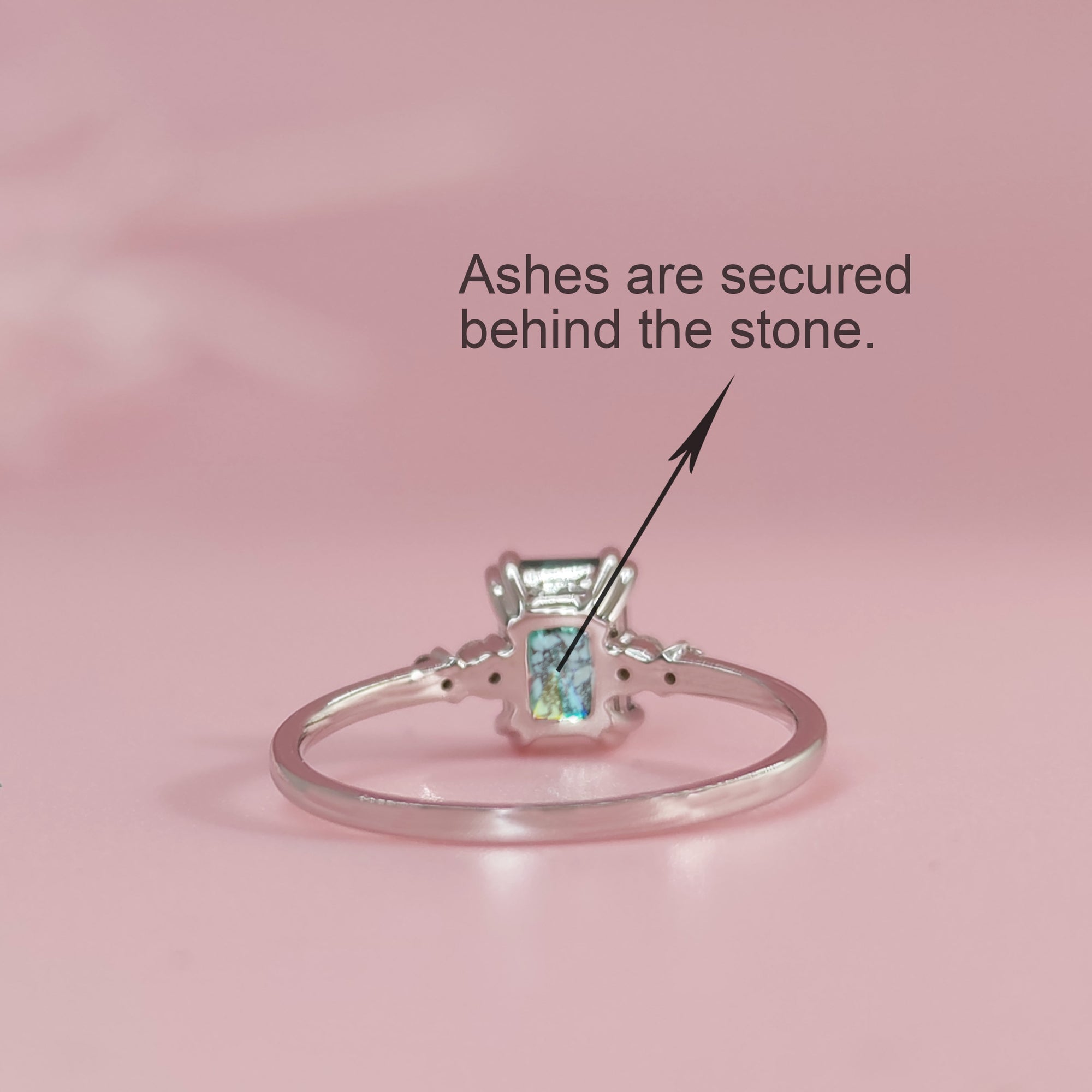 Radiant Moissanite Ashes Ring: A Timeless Keepsake