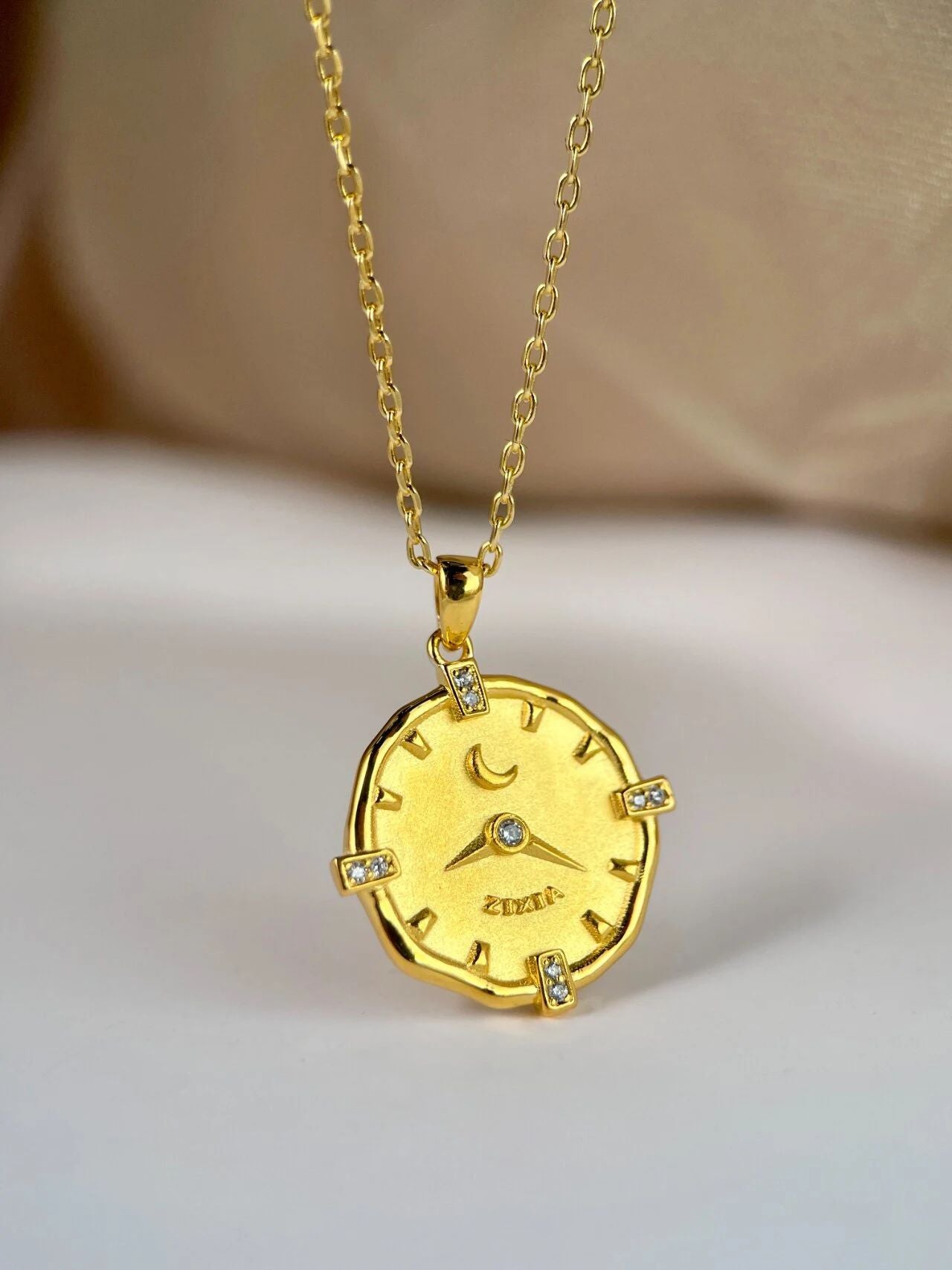 Personalized Gold Footprint Necklace for Newborns