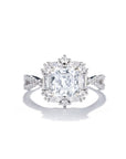 Regal Bloom: Anillo de moissanita con corte Asscher y cenizas
