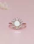 Handcrafted Breastmilk Sunburst Ring with Diamond Halo