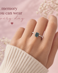 Caramelo Brillante: Anillo de Cenizas de Moissanita de Corte Radiante