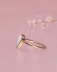 Handcrafted Teardrop Pet Hair Gold Ring