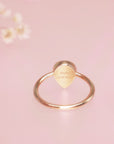 Handcrafted Teardrop Pet Hair Gold Ring