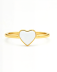 Whispering Heartleaf: Solid Gold Breastmilk Ring set
