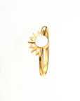 Lunar Radiance: Solid Gold Marquise Breastmilk Ring Set