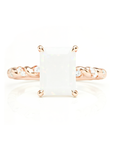 Twisted Elegance Band: Rectangular Twist Solid Gold Breast Milk Ring
