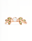 Whispering Heartleaf: Solid Gold Breastmilk Ring set