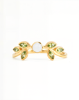 Whispering Heartleaf: Solid Gold Breastmilk Ring set