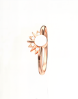 Lunar Radiance: Solid Gold Marquise Breastmilk Ring Set