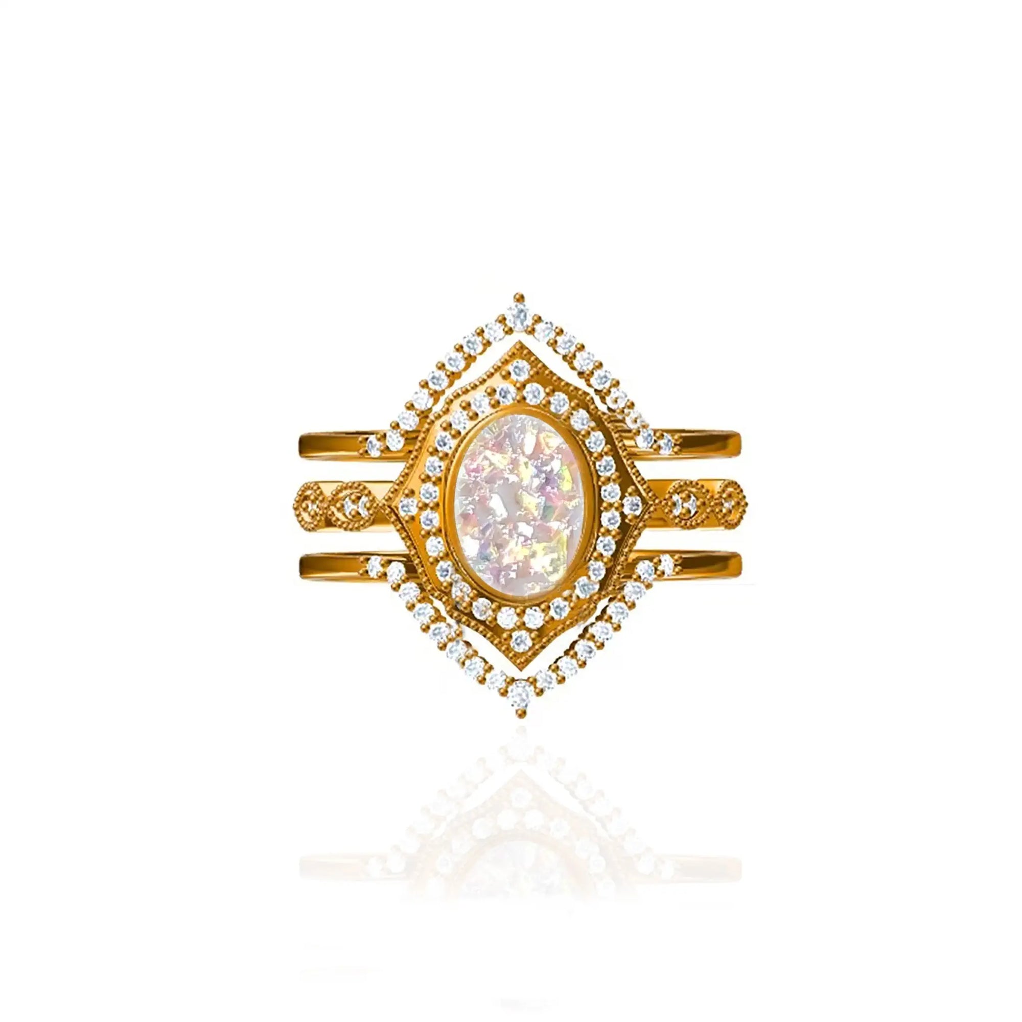 Eternal Eye Ashes Ring Set - Memorial Jewelry Keepsake