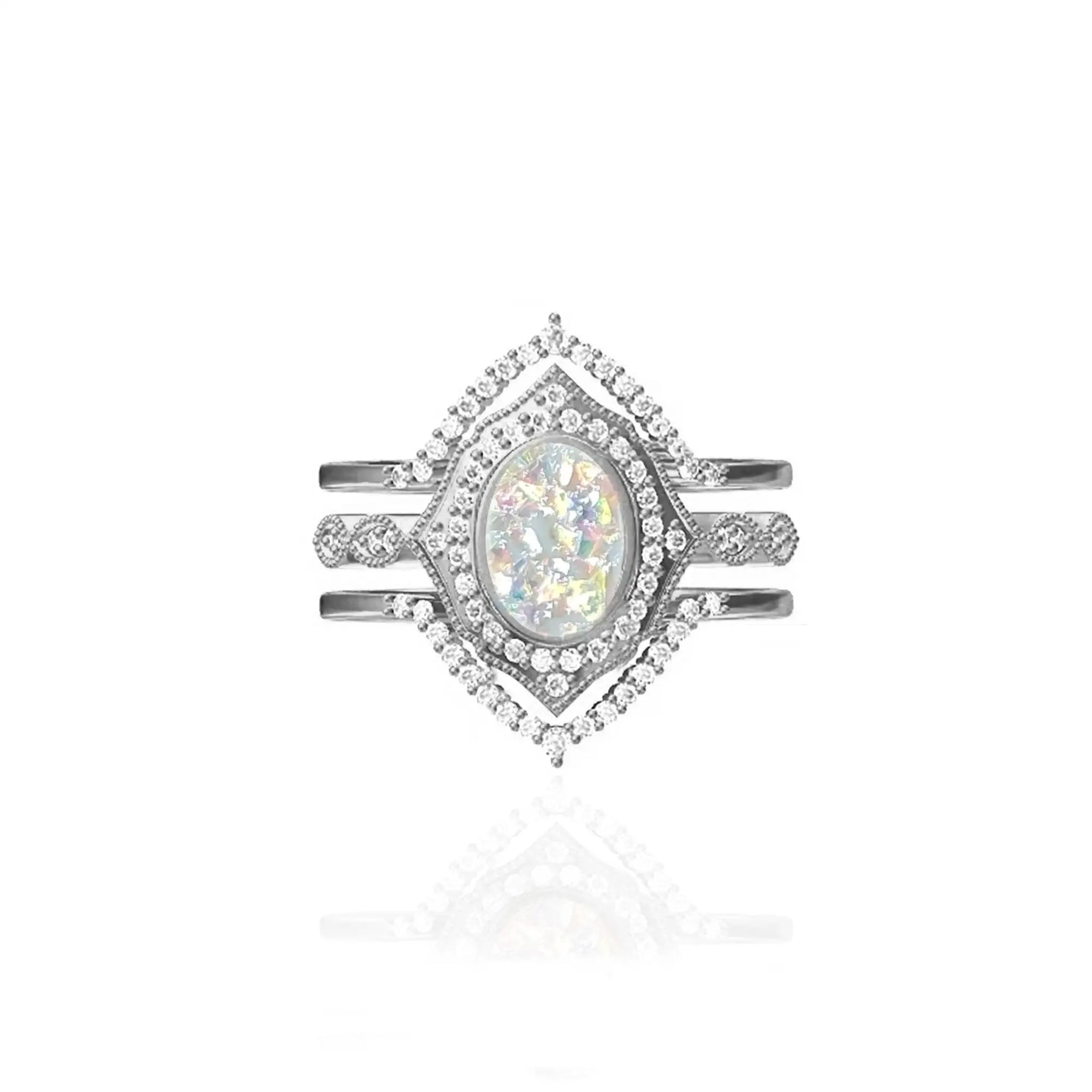 Eternal Eye Ashes Ring Set - Memorial Jewelry Keepsake