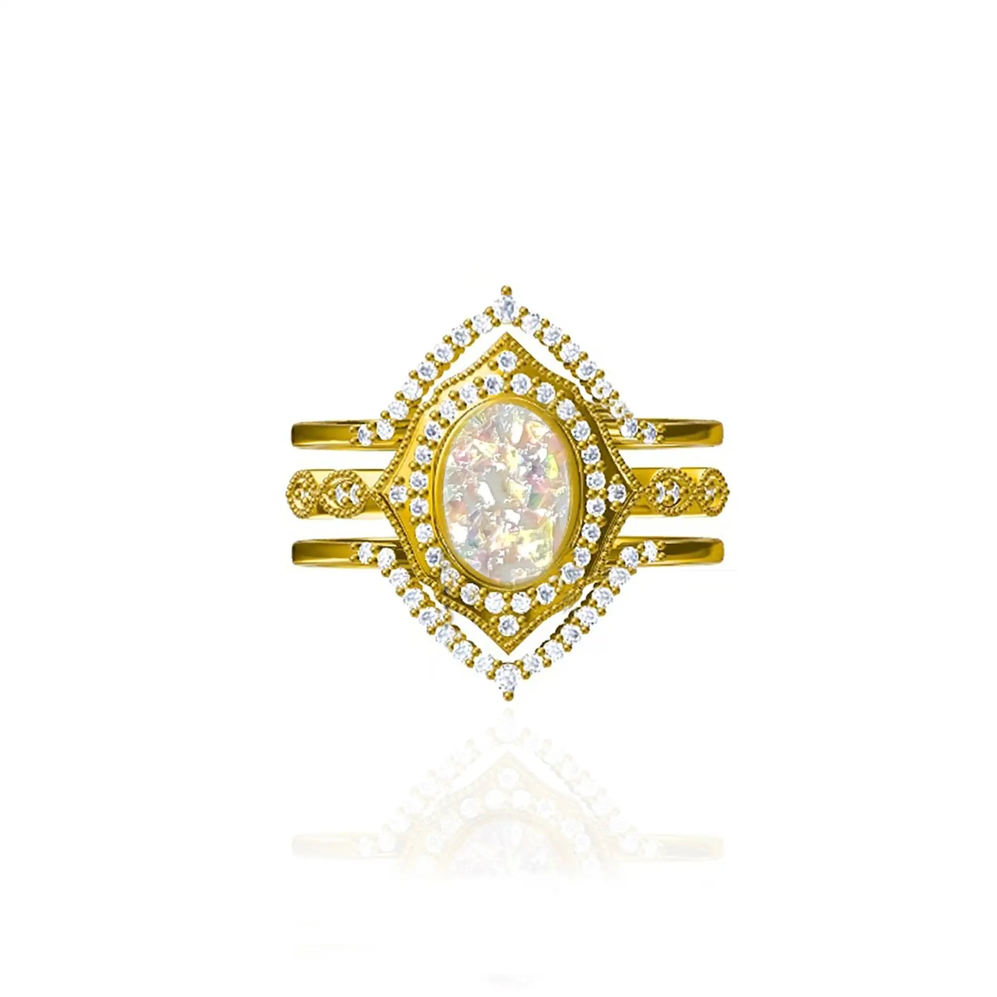 Eternal Eye Ashes Ring Set - Memorial Jewelry Keepsake