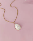 Glisten Drop: Gold Teardrop Memorial Ashes Necklace