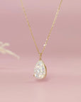 Glisten Drop: Gold Teardrop Memorial Ashes Necklace