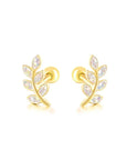 Handcrafted Golden Laurel Ashes Earrings for Remembrance