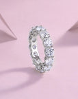 Eternity Embrace: Full Band Birthstone Stackable Moissanite Ashes Ring