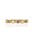 Handcrafted Gold Birthstone Ashes Stackable Ring