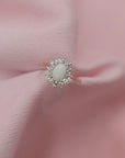 Anillo/Collar/Pendientes Ovalados de Plata Esterlina con Forma de Estrella (Kit DIY)