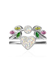Handcrafted Whispering Heartleaf Ashes Ring Set