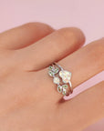 Handcrafted Whispering Heartleaf Ashes Ring Set