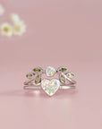 Handcrafted Whispering Heartleaf Ashes Ring Set
