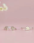 Handcrafted Whispering Heartleaf Ashes Ring Set