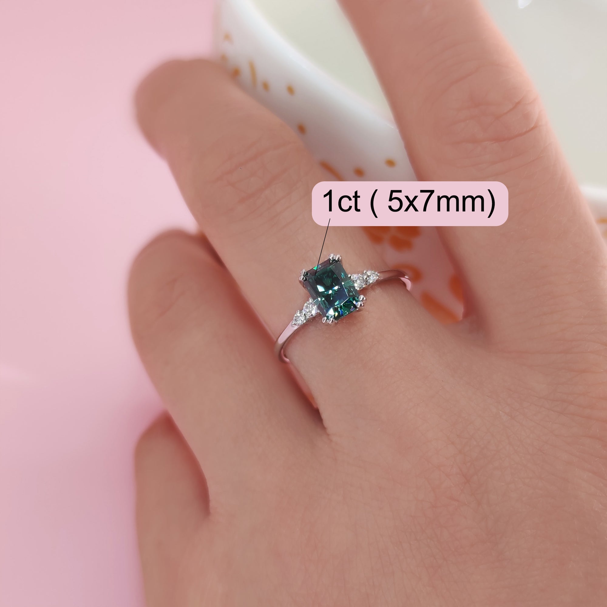 Forever Treasured: Radiant Cut Moissanite Ashes Ring