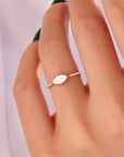 NurturedBonds: Gold Marquise Breastmilk Ring