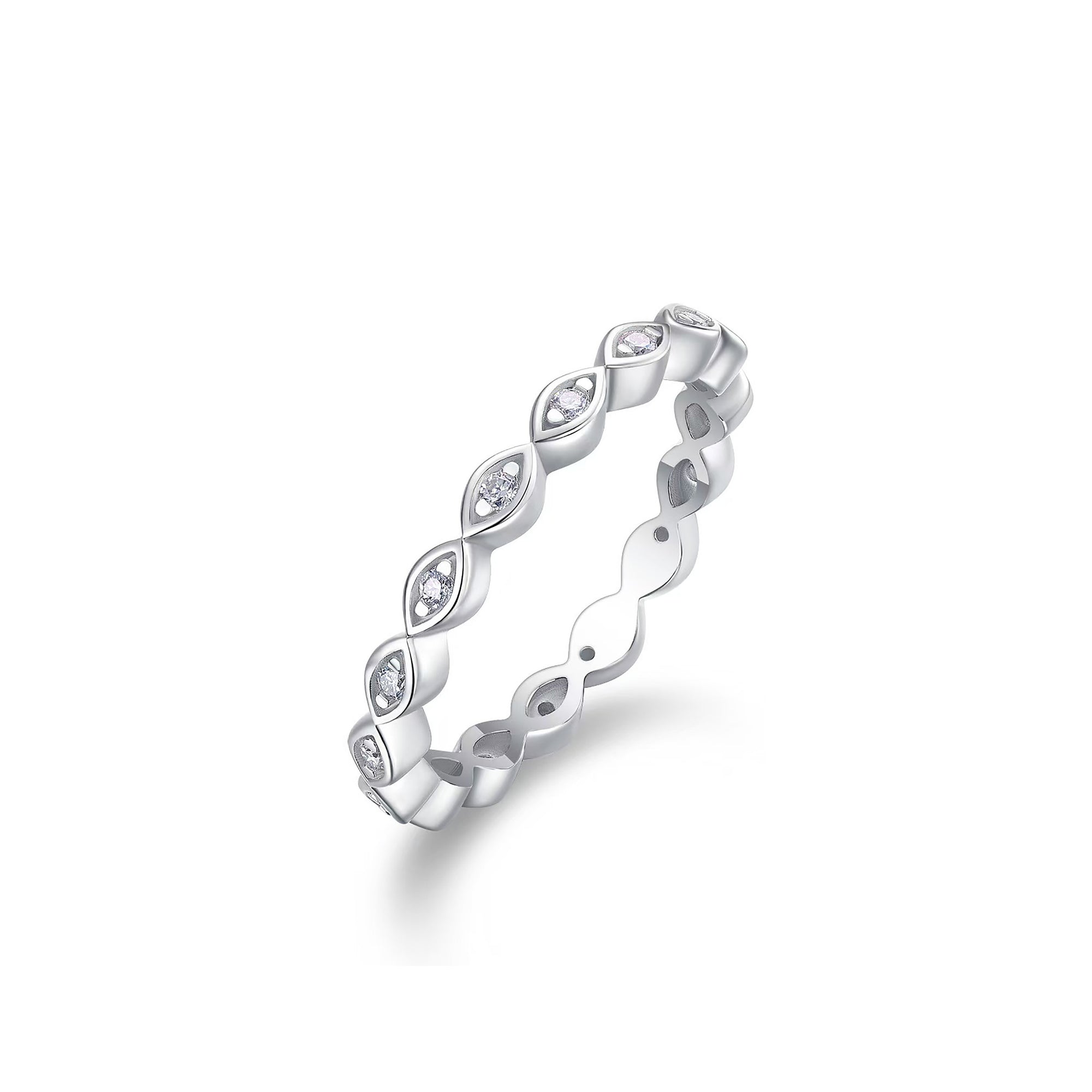 Lace of Legacy : Full Band Birthstone Stackable Moissanite Ashes Ring