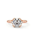 Luminous Bloom: Elegant Round Three Stones Setting Ring Lab-Grown Diamond Ring