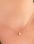 SerenityDroplet: Teardrop Breastmilk Gold Necklace