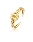 Golden Chain: Solid Gold Footprint Ring